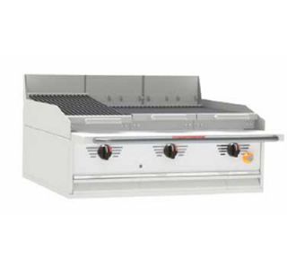 Magikitchn 72 in Radiant Counter Charbroiler w/ 20 Burner EZ Tilt to Front Grease Trough LP