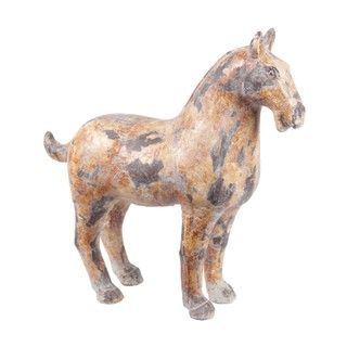 Privilege Small Ceramic Horse (BrownMaterials CeramicDimensions 15.5 inches high x 16 inches wide x 6 inches deep  )