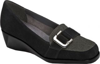 Womens Aerosoles Temptress   Black Fabric/Suede Ornamented Shoes