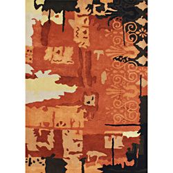 Handmade Alliyah Orange Water Color Wool Rug (8 X 10)