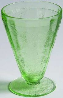 Jeannette Floral Green Juice Glass   Green,Depression Glass