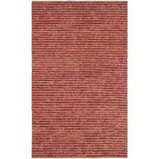 Hand knotted Vegetable Dye Chunky Red Hemp Rug (5 X 8)