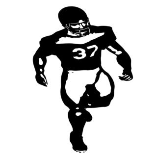 American Football Player 37 Vinyl Art Wall Decal (BlackEasy to apply; instructions includedDimensions 22 inches wide x 35 inches long )