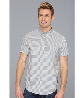 Ben Sherman Laundered Horizontal Stripe S/S Shirt Mens Short Sleeve Button Up (Navy)
