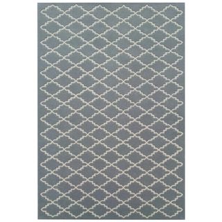 Rectangle Handmade Moroccan Grey Wool Rug (5 X 8)