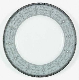 Noritake Rochelle Platinum Accent Luncheon Plate, Fine China Dinnerware   Renais