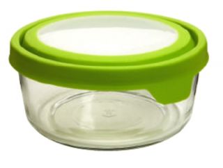 Anchor 7 cup TrueSeal Round Storage Container w/ Cover, Crystal, Green