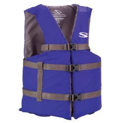 Coleman Adult Classic Series Oversize Blue Life Vest (BlueClosure Three front bucklesWeight limit OversizeSize AdultUS Coast Guard approvedMaterials Nylon shell/PE foamDimensions 21 inches high x 18 inches wide x 4 inches deepModel 2001BLU 08 000 Ad