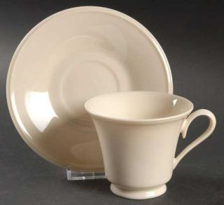 Lenox China Dimension Ivory Footed Cup & Saucer Set, Fine China Dinnerware   Dim
