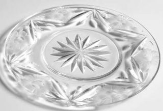 Kosta Boda Kos2 Bread and Butter Plate   Cut Floral Design On Bowl, Cut Foot