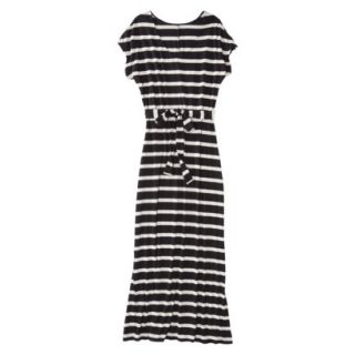 Merona Womens Knit V Neck T Shirt Maxi Dress   Black/White   S
