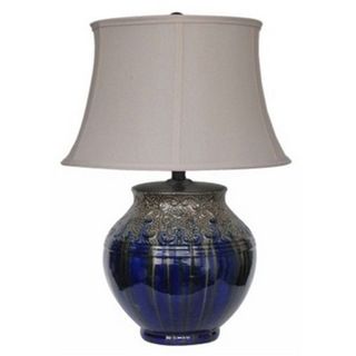 Integrity 23 inch Metallic Silver On Blue Ceramic Table Lamp (Metallic silver on blueMaterials CeramicDimensions 25 inches high x 16.5 inches wide x 16.5 inches deep )