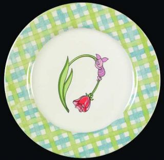 Disney Poohtanicals Salad Plate, Fine China Dinnerware   Pooh Cartoons,Green Rim