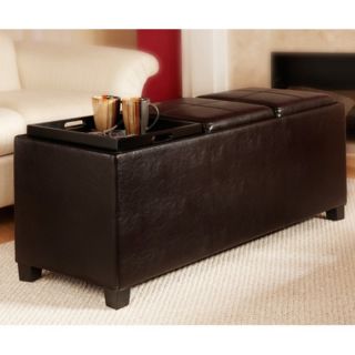 Convenience Concepts Designs4Comfort Tribeca Ottoman with 3 Tray Tops  