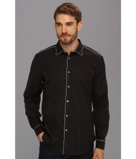 John Varvatos Collection Slim Fit Shirt w/ Piping Detail Mens T Shirt (Black)