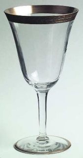 Tiffin Franciscan Laurel Water Goblet   Stem #14196, Gold Laurel Band On Bowl