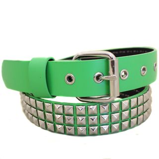 Mens Entourage Studded Kelly Green Belt (Imitation leatherClosure Single prong buckleHardware SilvertoneApproximate width 1.25 inchesApproximate length 41 inchesMeasurement taken from a size XLModel B10236)