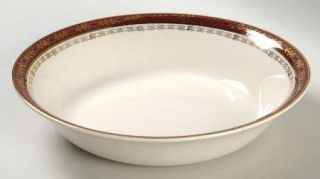 Alfred Meakin Kingsdale Maroon (Cream) Coupe Soup Bowl, Fine China Dinnerware  