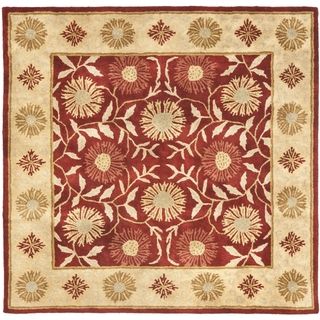 Handmade Heritage Khor Red/ Beige Wool Rug (6 Square)