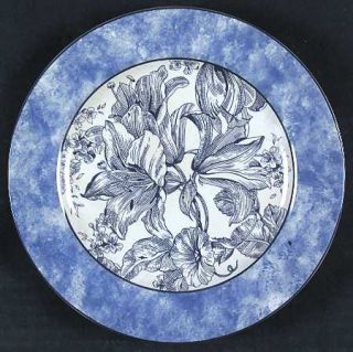 Waverly Garden Toile Salad Plate, Fine China Dinnerware   Blue Flowers & Band