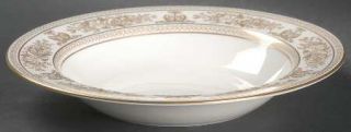 Wedgwood Columbia Gold (Gold Flowers,White Body) Rim Soup Bowl, Fine China Dinne
