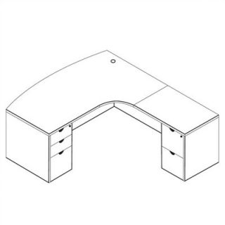 OSP Furniture Kenwood L Shaped Executive Desk with Extended Corner KENTYP10X