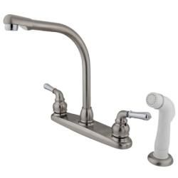 High Arch Two tone Chrome/ Nickel Kitchen Faucet With Sprayer