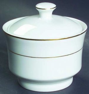  Emily Gold Sugar Bowl & Lid, Fine China Dinnerware   Porcelain, China,