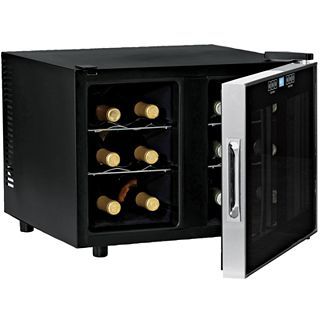 Wine Enthusiast 12 Bottle Silent Dual Zone Touchscreen Wine Refrigerator, Black