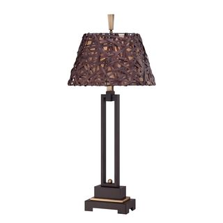 Quoizel Aruba Table Lamp (SteelFinish Painted bronzeNumber of lights One (1)Requires one (1) 150 watt A19 medium base bulb (not included)Dimensions 35.5 inches high x 16 inches deepWeight 10 poundsThis fixture does need to be hard wired. Professional 