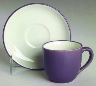 Noritake Colorwave Purple Flat Demitasse Cup & Saucer Set, Fine China Dinnerware