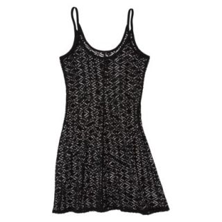 Xhilaration Juniors Crochet Swim Coverup Dress  Black M