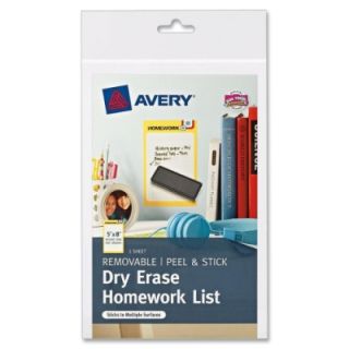 Avery Peel & Stick Dry erase Homework List, 5 W x 8 L, White (24386)