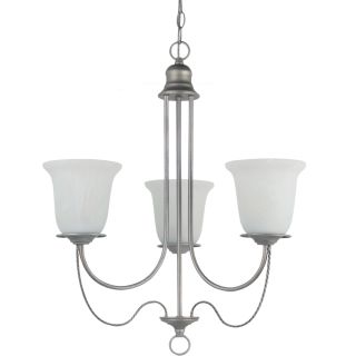 Sea Gull Lighting Plymouth 3 light Weathered Pewter Single tier Chandelier