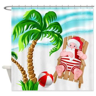  Beach Santa Claus Shower Curtain  Use code FREECART at Checkout