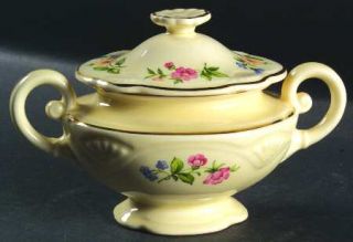 Homer Laughlin  Springtime (Marigold) Sugar Bowl & Lid, Fine China Dinnerware  
