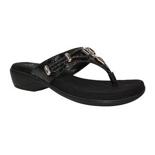 Modellista Kaiser Embellished Flip Flops, Black, Womens