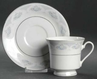 Lynns China Sapphire Footed Cup & Saucer Set, Fine China Dinnerware   Empress,P