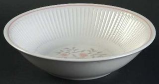 Nikko Royal Pink Coupe Cereal Bowl, Fine China Dinnerware   Pink Flowers,Gray Le