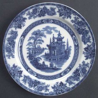 Royal Doulton Madras (Flow Blue) Salad Plate, Fine China Dinnerware   Flow Blue,