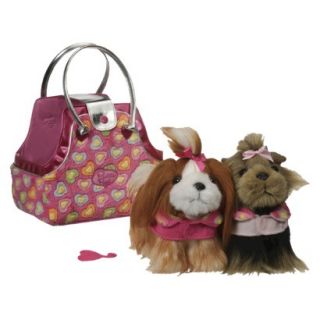 Pucci Pups Pink Hearts Plush Bag and Twins