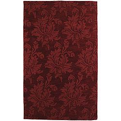 Handcrafted Flora Moderna Collection Wool Rug (8 X 11) (RedPattern FloralMeasures 0.625 inch thickTip We recommend the use of a non skid pad to keep the rug in place on smooth surfaces.All rug sizes are approximate. Due to the difference of monitor colo
