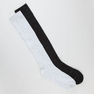 Nep Yarn Knee High Socks Black/White One Size For Women 233907125