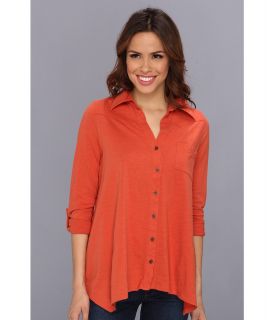 Roper Viscose Blouse W/Rollable Sleeves Womens Blouse (Orange)