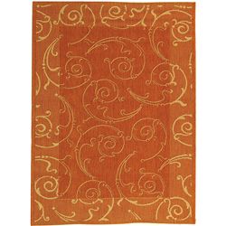 Indoor/ Outdoor Oasis Terracotta/ Natural Rug (4 X 57) (RedPattern FloralMeasures 0.25 inch thickTip We recommend the use of a non skid pad to keep the rug in place on smooth surfaces.All rug sizes are approximate. Due to the difference of monitor color