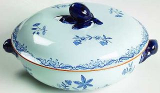 Rorstrand Ostindia Round Covered Vegetable, Fine China Dinnerware   Blue Flowers