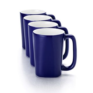 Rachael Ray Blue Raspberry Round And Square 4 piece 14 ounce Dinnerware Mug Set (Blue raspberryNumber of pieces Four (4)Care instructions Dishwasher safeMaterials StonewareBrand Rachael RayIncludes Four (4) 14 ounce mugs )