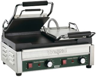 Waring Dual Toasting Grill w/ Flat Cast Iron Plates, 17x9.25 in Cooking Surface, 240V