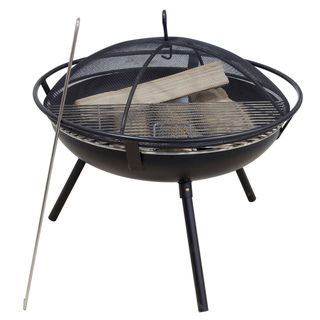 Rio Grande Wood Fire Pit (Black Materials Steel Style Fire Pit Dimensions 30.25 inches high x 9.25 inches wide x 30.25 inches wide 24 inch diameterWeight 37 pounds  )