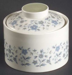 Royal Doulton Galaxy Sugar Bowl & Lid, Fine China Dinnerware   Blue Flowers